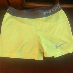 Yellow Nike Track Shorts